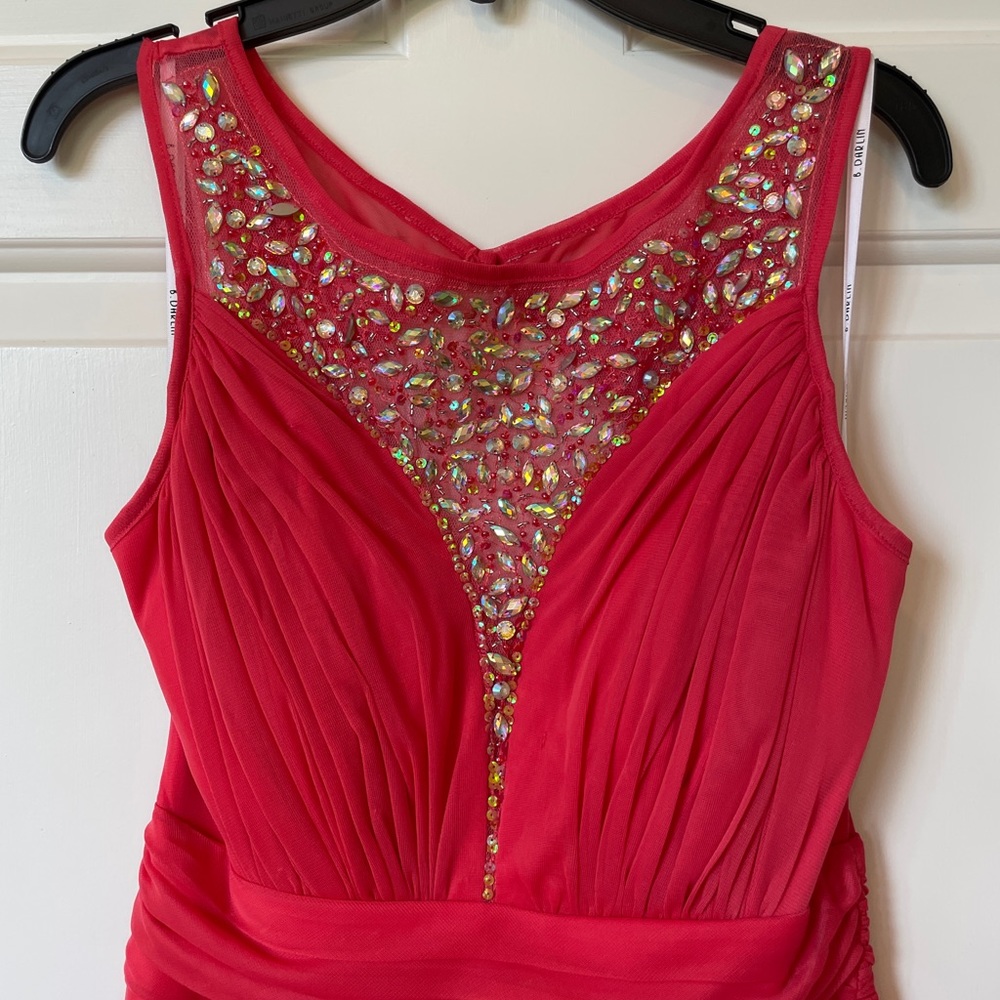 Prom/formal dress. Hot pink with mesh and sparkles